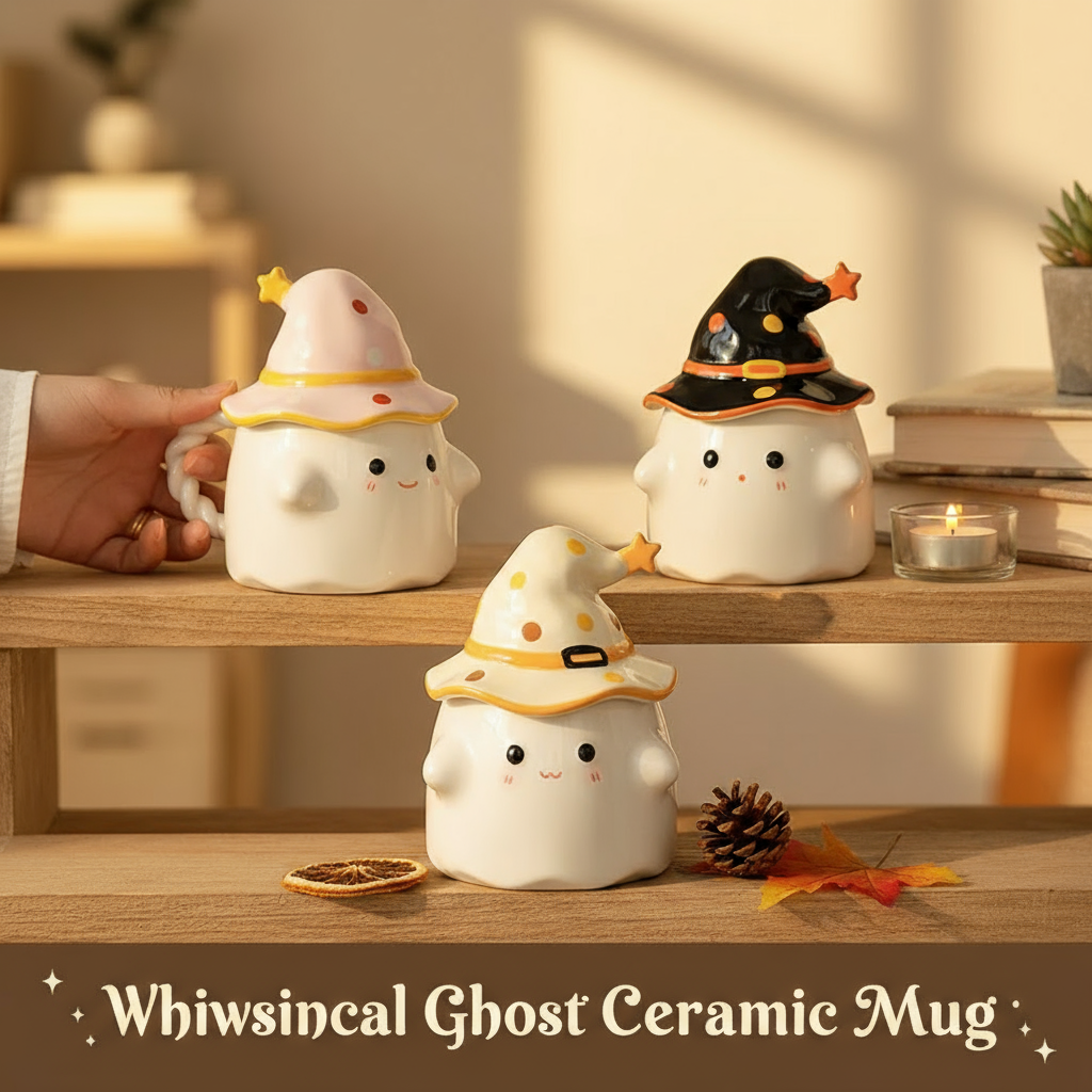 Whimsical Ghost Ceramic Mug