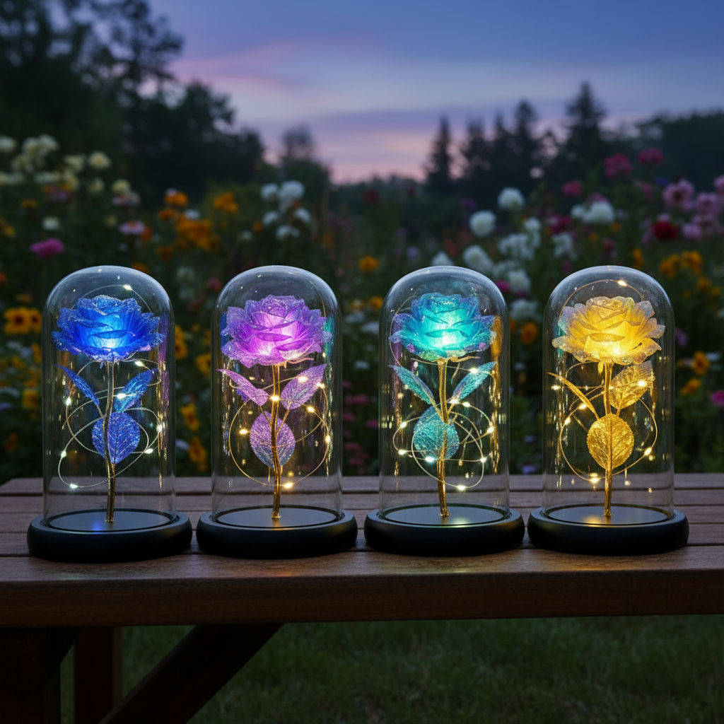 Simulated Gold Foil Rose & Preserved Flower