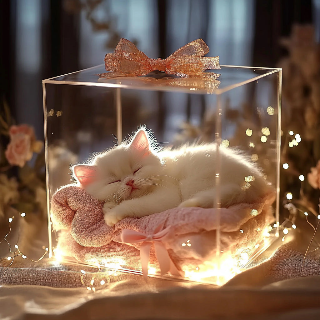 Realistic Kitten Plush Toy Gift Box~~meow