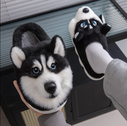 🟣Super Realistic Dog Plush Slippers — Feel Like Walking with Your Dog Every Step