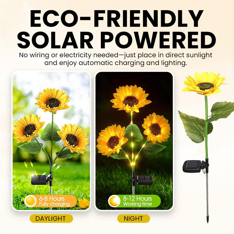 Solar LED Sunflower Lights for Outdoor Garden Decor