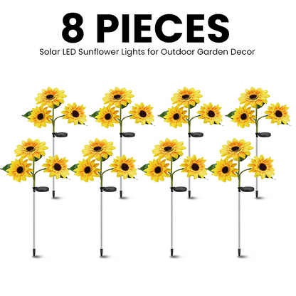 Solar LED Sunflower Lights for Outdoor Garden Decor