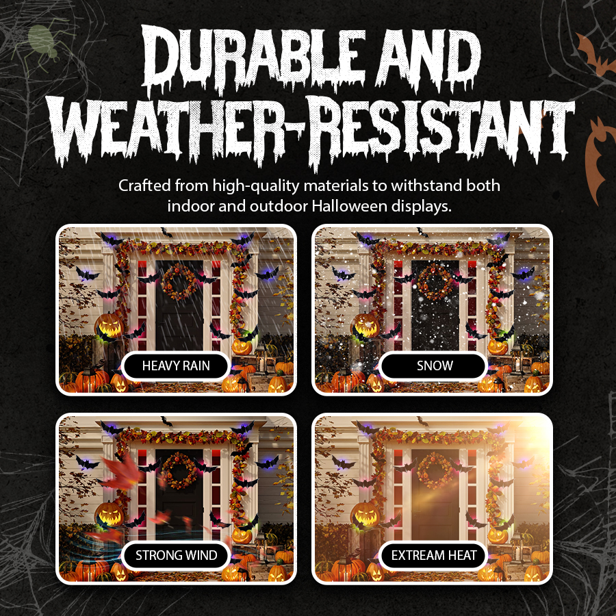 Halloween 3D Light-Up Bat Decorations