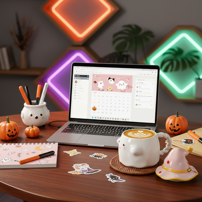 Whimsical Ghost Ceramic Mug