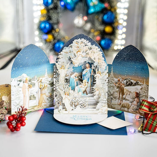 🎄🔥Handmade Pop up 3D Christmas Nativity Greeting Card🎄🔥