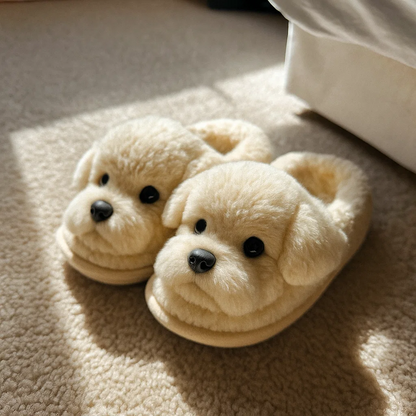 🟣Super Realistic Dog Plush Slippers — Feel Like Walking with Your Dog Every Step